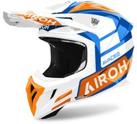 Airoh Aviator Ace 2 Sake Casco da motocross, bianco-blu-arancione, taglia M per maschi