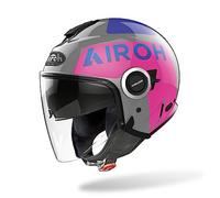 AIROH CASCO JET HELIOS UP PINK GLOSS XL