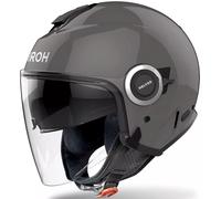 Airoh Casco Jet Helyos Dark Grey Grigio Scuro Doppia Visiera