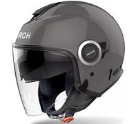 Airoh Casco Jet Helyos Dark Grey Grigio Scuro Doppia Visiera
