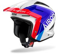 Casco Jet Airoh TRR II Hunt Bianco Blu Rosso In Fibra S