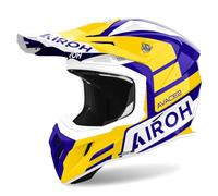 Airoh Aviator Ace 2 Sake Casco da motocross, bianco-blu-giallo, taglia M per maschi