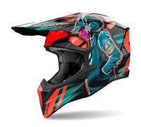 AIROH CASCO OFFROAD WRAAAP CYBER ORANGE GLOSS S