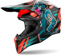 AIROH CASCO OFFROAD WRAAAP CYBER ORANGE GLOSS S