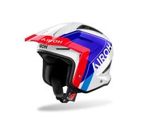 Casco Jet Airoh TRR II Hunt Bianco Blu Rosso In Fibra L