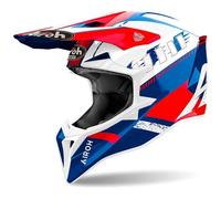 AIROH CASCO WRAAAPP FEEL BLU ROSSO LUCIDO WRR35 CROSS MOTO ENDURO