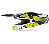 Casco cross Airoh Wraap Raze Blu Giallo Bianco S