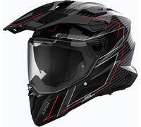 Airoh Commander 2 Carbon Stylish, casco avventura XL female Nero/Rosso