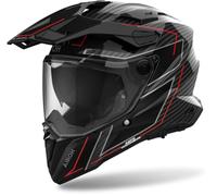Airoh Commander 2 Carbon Stylish, casco avventura M female Nero/Rosso