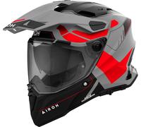 Airoh Commander 2 Reveal, casco avventura XL female Opaco Grigio/Nero/Rosso Fluo