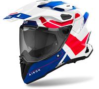 Airoh Commander 2 Reveal Casco da motocross, bianco-rosso-blu, taglia M per maschi