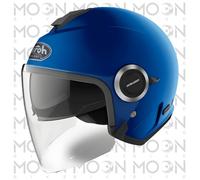 Airoh Helios HE19 Casco Jet Doppia Visiera Blu Opaco ECE 22.05 Custom Kit Moto