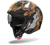 Airoh J110 Oni Casco Jet, nero-oro, taglia L per maschi