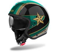 Airoh J110 Command Casco Jet, nero-verde, taglia M per maschi