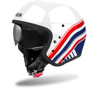 Airoh J110 Eon Casco Jet, bianco/blu/rosso, Taglia M (57/58)