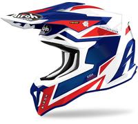 Airoh Strycker Axe Carbon Casco motocross, blu/rosso, Taglia XS (53/54)