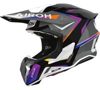 Airoh Twist 3 Hustle, casco da motocross XL female Grigio/Nero/Lilla