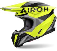 Airoh Twist 3 King Casco da motocross, nero-grigio-giallo, taglia L per maschi