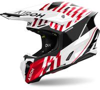 Airoh Twist 3 Thunder Casco da motocross, nero-bianco-rosso, taglia XL per maschi