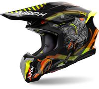 Airoh Twist 3 Toxic Casco da motocross, nero-giallo, taglia XS per maschi