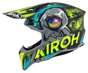 Airoh Wraaap Alien Le Casco Cross Opaco/Giallo/Grigio/Nero L