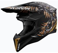 Airoh Wraaap Cyborg, casco da motocross S male Opaco Nero/Grigio/Bronzo