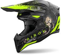 Airoh Wraaap Darkness Casco da motocross, nero-giallo, taglia S per maschi