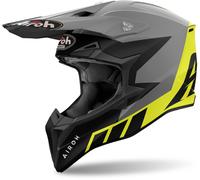 Airoh Wraaap Reloaded Casco da motocross, nero-grigio-giallo, taglia L per maschi