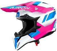 Airoh Wraaap Vision, casco da motocross XXS male Fucsia/Bianco/Azzurro