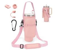 AIROLDI Borsa per Stanley Cup 1,2 l/40 oz Stanley Cup, borsa per l'acqua con scomparto per cellulare, moschettone e tracolla regolabile, per viaggi, escursioni, corsa, ciclismo, rosa