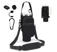 AIROLDI Custodia per Stanley Cup 1,2 l/40 oz Stanley Cup, borsa per l'acqua con scomparto per cellulare, moschettone e tracolla regolabile, per viaggi, escursioni, corsa, ciclismo, colore nero