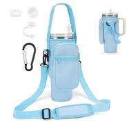 AIROLDI Custodia per Stanley Cup 1,2 l/40 oz Stanley Cup, borsa per l'acqua con scomparto per cellulare, moschettone e tracolla regolabile, per viaggi, escursioni, corsa, ciclismo, colore blu