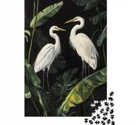 Airone Bianco Puzzle 1000 Pezzi Carta Puzzle per Adulti Scenario Foresta Tropicale Gioco di Puzzle 1000 Pezzi Relax Famiglia Decorazione Regalo 70x50cm/1000pcs