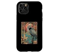 Airone con tramonto e floreale Art Nouveau Gru BIrd Custodia per iPhone 11 Pro