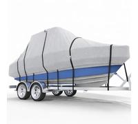 AIROW Copertura per console centrale T-Top/Hard-Top, copertura per barca resistente 1200D, impermeabile, 8,5-9,1 m, larghezza del fascio fino a 289,6 cm, grigio