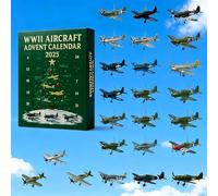 Airplane Advent Calendar 2025, WWII Aircraft Advents Calendar with 24 Mini Warbirds, Military Advent Calendars for Christmas Countdown, Collectors, Kids & Aviation Lovers (2PCS)