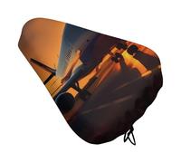 Airplane at Sunset - Coprisedile per bicicletta da uomo e donna, impermeabile e antipolvere, con coulisse, copertura regolabile per sella della bicicletta o protezione da pioggia e sole