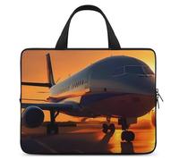 Airplane at Sunset - Custodia per computer portatile, ultra sottile, leggera e impermeabile, in neoprene resistente, con cinghia da polso