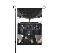 Airplane Cockpit1 Bandiera da giardino a doppia faccia per fattoria Holiday Yard Bandiera 30,5 x 45,7 cm Banner all'aperto stagionale per primavera estate prato portico decorazione casa piccola