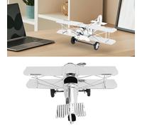 Airplane Decor, Metal Vintage Room Props Desktop Decoration, Hanging Aircraft Handicrafts for Home, Cafe, Bar, and Office Decor (7111U-1302 argento placcato)