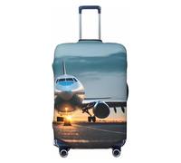Airplane in the Evening Light Print Elastic Lavabile Baggage Protector Universal Valigia Copertura di viaggio, Nero , M