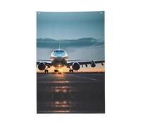 Airplane In The Evening Light Vivid Color Flag 2x3 Ft Per All'aperto Bandiere Banner Con Occhielli Premium Poliestere