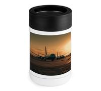 Airplane on the asfalto Can Cooler 340,2 g isolato in acciaio inox può coprire bevande supporto in acciaio inox regali per uomini donne compleanno Natale