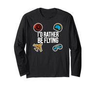 Airplane Pilot Aviator I'd Rather Be Flying Maglia a Manica
