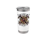 Airplane Pilot Live To Fly Aviation Compass Art Bicchiere termico in acciaio inox doppia parete