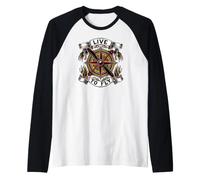 Airplane Pilot Live To Fly Aviation Compass Art Maglia con Maniche Raglan