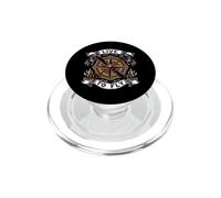 Airplane Pilot Live To Fly Aviation Compass Art PopSockets PopGrip per MagSafe
