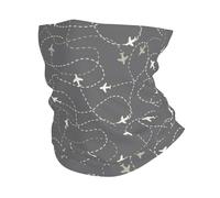 Airplane Routes Around The World 26X30Cm Durevole Protezione del Viso Elegante Sciarpa A Tubo per Donna Bambini Arrampicata