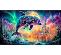 Airplane-with-heart-in-sky Puzzle da 1000 pezzi Regali di compleanno per bambini grandi Giochi stimolanti e intellettuali 38x52cm/1000pcs