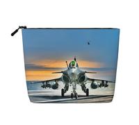 Airplane1 - Trousse per trucchi da donna, portatile, con stampa, trousse da viaggio capiente, Nero , Taglia unica